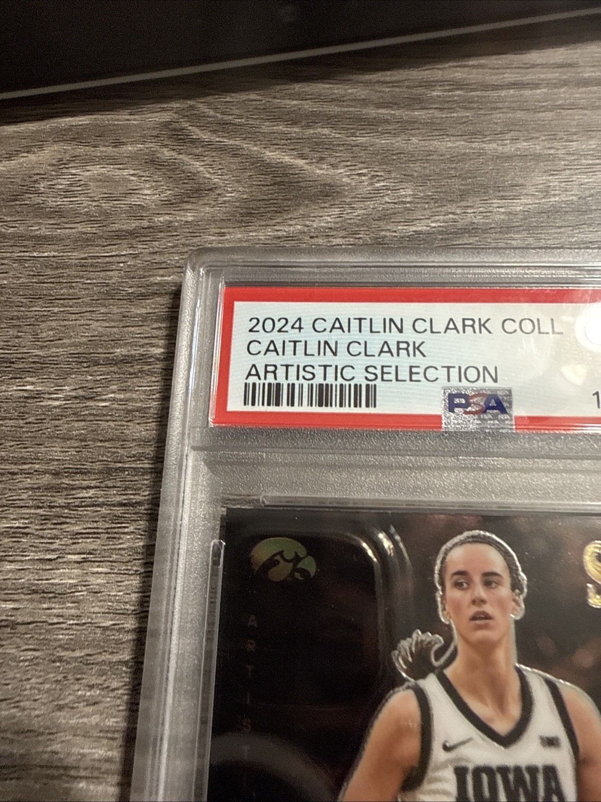 2024 PANINI CAITLIN CLARK COLLECTION ARTISTIC SELECTION CAITLIN CLARK RC PSA 8 view 3