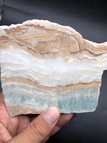 385g Lastra di Calcite Caraibica Blu Cristallo Guarigione Energia Pietra Meditazione Decorazione - Foto 12 di 22
