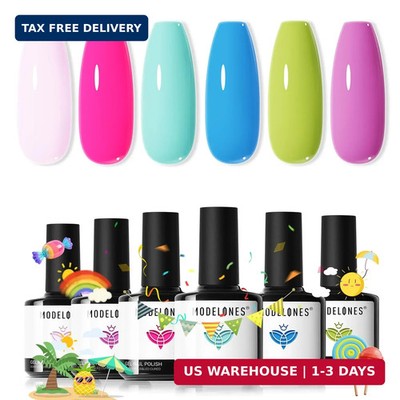 Modelones Gel Nail Polish Set, 6 Colors 2026 Spring Summer Pastel Mint Purple Li