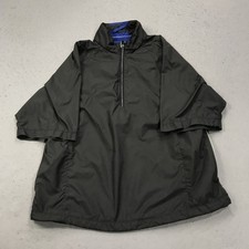 Zero Restriction Golf Jacket Mens Medium Black Blue 1/4 Zip Windshirt Tour Logo