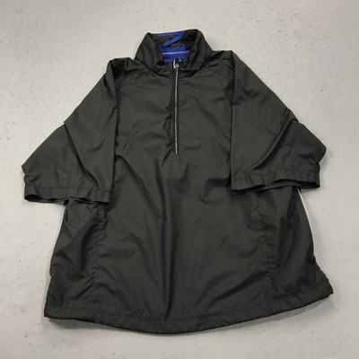 Zero Restriction Golf Jacket Mens Medium Black Blue 1/4 Zip Windshirt Tour Logo