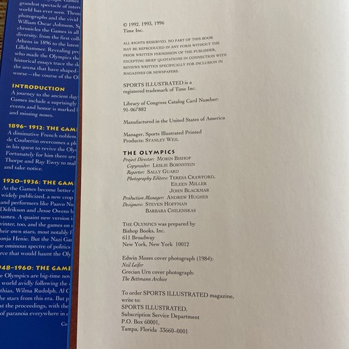 THE OLYMPICS A HISTORY OF THE GAMES by William Johnson - Sports Illustrated HC - Picture 3 of 9