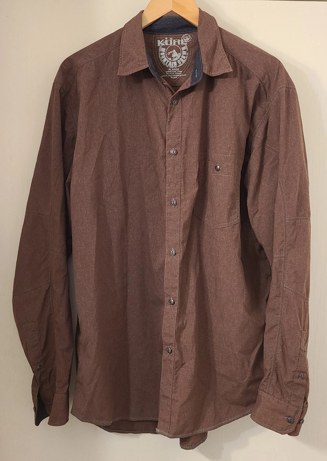 Kuhl Hiking Shirt Men's Size XL Red Long Sleeve Button Up Outdoor