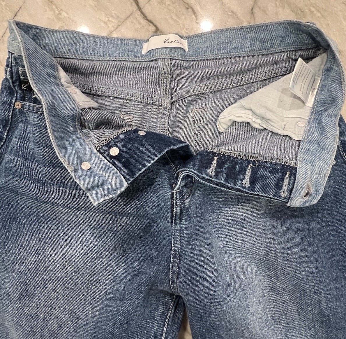 KanCan Patchwork Two Tone Button Fly Straight Leg… - image 11