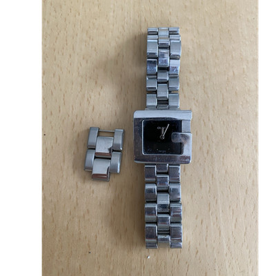 Gucci Damen Armbanduhr Quarz Edelstahl silber/schwarz Swiss Made 3600 j