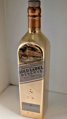 RARE GOLD FINISH BOTTLE Empty Johnnie Walker Gold Label Reserve, Limited Edition