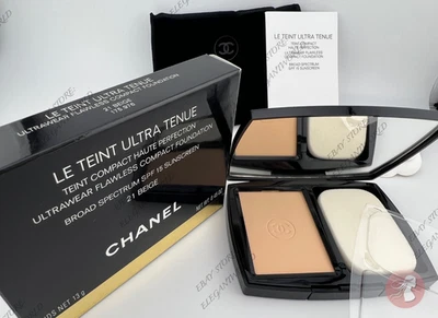 CHANEL LE TEINT Ultra Tenue Ultrawear Flawless Compact Foundation SPF15 21 BEIGE - image 1 of 4