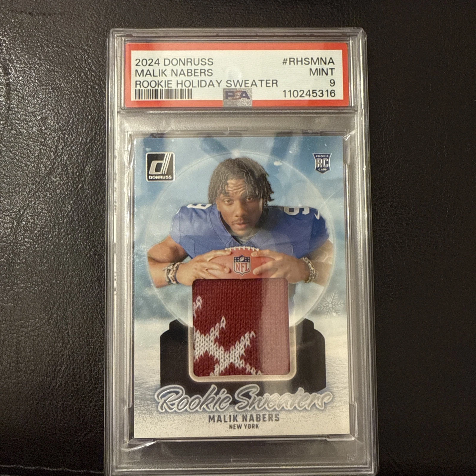 Malik Nabers Panini Donruss Rookie Holiday Sweater #RHSMNA Base