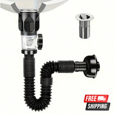 Sink Drain Pipe Flexible P-Trap Drain Pipe with Po-p Up Stopper  Waterproof Tape