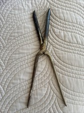 A Pair of Antique Or Vintage Metal Curling Tongs Marcel Wave Hairstyle. C.1900