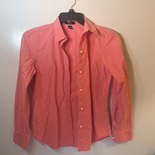 MEN'S CHAPS LONG SLEEVE/BUTTON UP PINK PLAID DRESS SHIRT Size M Pockets Collar