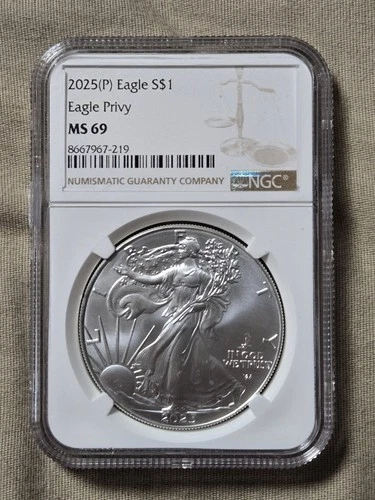 2025 (P) American Silver Eagle - Eagle Privy  - NGC MS69