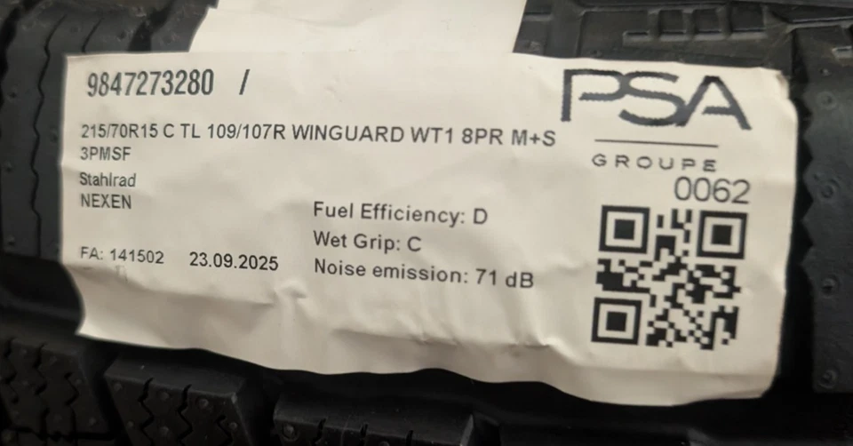 [NEU] Original Winterkomplettrad-Satz für Opel  Movano C  215-70R15 Nexen 60 - Bild 4 von 4