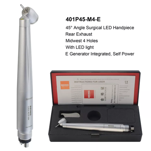 BEING Dental Surgical Handpiece 45 Degree LED KaVo NSK Coupler 4Hole M4 6 Pin - Picture 29 of 145