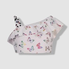 Penelope Mack LTD Kids Girl's White Butterfly Bikini Top Swimwear Size 5