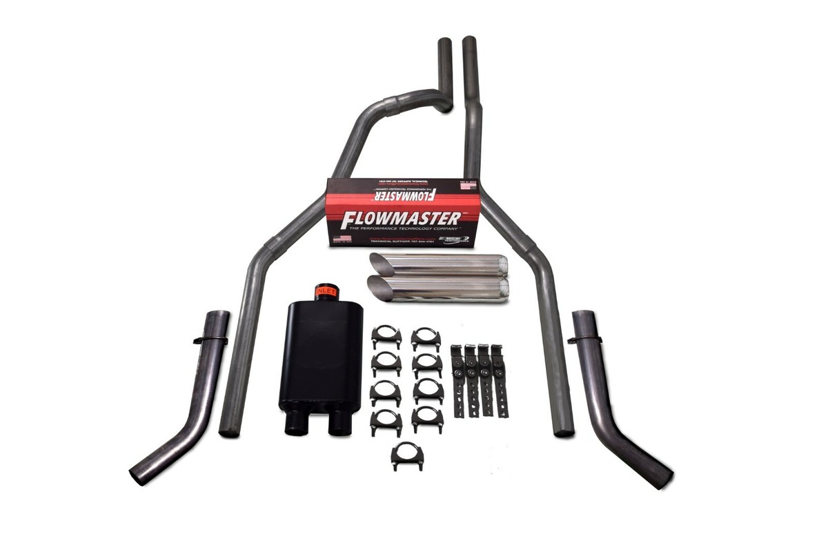 Flowmaster Super 44 Dual Exhaust Kit For Chevy GMC 1500 2015-2018 - 2.5in Aluminized