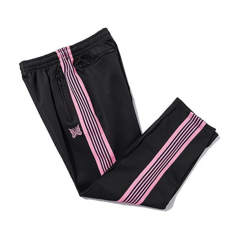 Quality Embroidered Needles Track Pants Classic Stripe Trousers - Picture 19 of 48