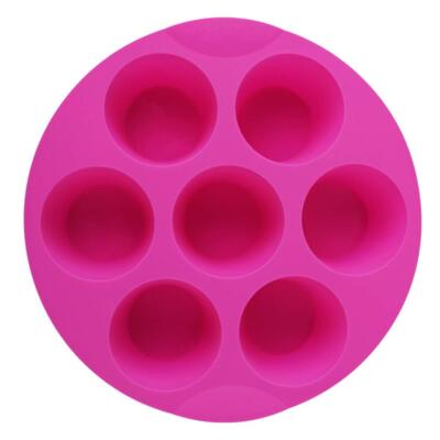 7 Cavity Silicone Air Fryer Muffin Pans Nonstick Brownie Cake Mold Round Pudding
