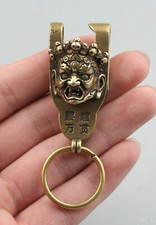 2" Buddha Head Leather Belt Buckle Nepal Buddhism Bronze Mahakala Wrathful Deity