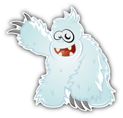 10cm Auto-Aufkleber Sticker Decal Laptop Farbe bunt Yeti Toon Comic H1233