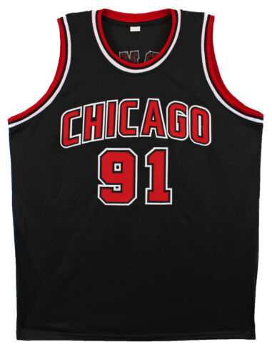 Dennis Rodman Authentic Signed Black Pro Style Jersey Autographed BAS Witnessed - Picture 3 of 3