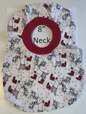 Bib 8" Neck Pull Over Head T-Shirt Special Needs Drool Cotton reindeer christmas