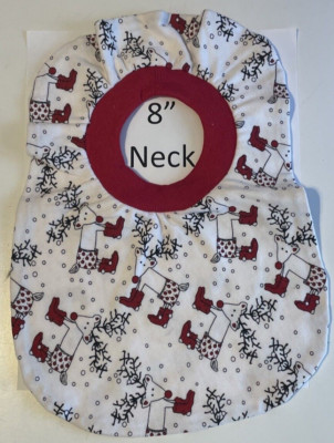 Bib 8'' Neck Pull Over Head T-Shirt Special Needs Drool Cotton reindeer christmas