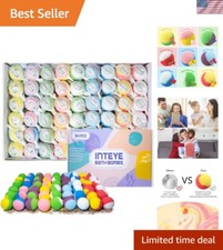 Luxurious Coconut Oil Bath Bombs - 54PCS Relaxation Set with Kraft Bags