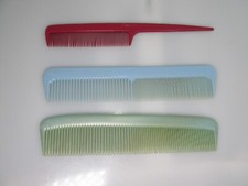 Vintage Dresser Comb Lot Unbreakable Tuffy Dupont USA Rat Tail Red Blue Green