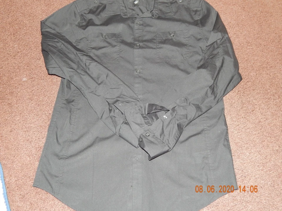 CAMISA DE VESTIR HOMBRE ATTENTION CORTE MODERNO MANGA LARGA ABOTONADA TALLA MEDIANA NEGRA Foto 4 de 4