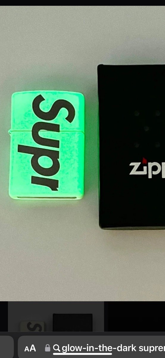 Glow in the dark SUPREME Zippo Lighter Box Logo SS20 AUTHENTIC