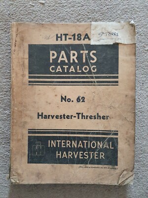 INTERNATIONAL NO.62 HARVESTER DRESCHER TEILEKATALOG HT-18A