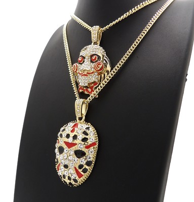 Iced JigSaw & Slaughter Gang Pendant & 20