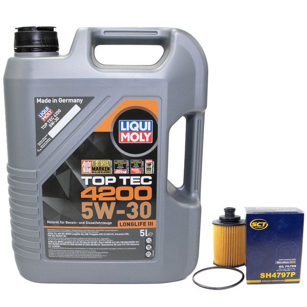 MotoröL Set 5W-30 5 Liter + ÖLfilter SH 4797 P FüR Fiat Qubo Grande Punto-image