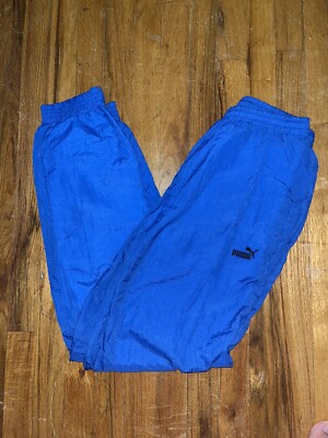 Vintage Puma Nylon Track Pants Men's M Medium 90s Crinkle Satin