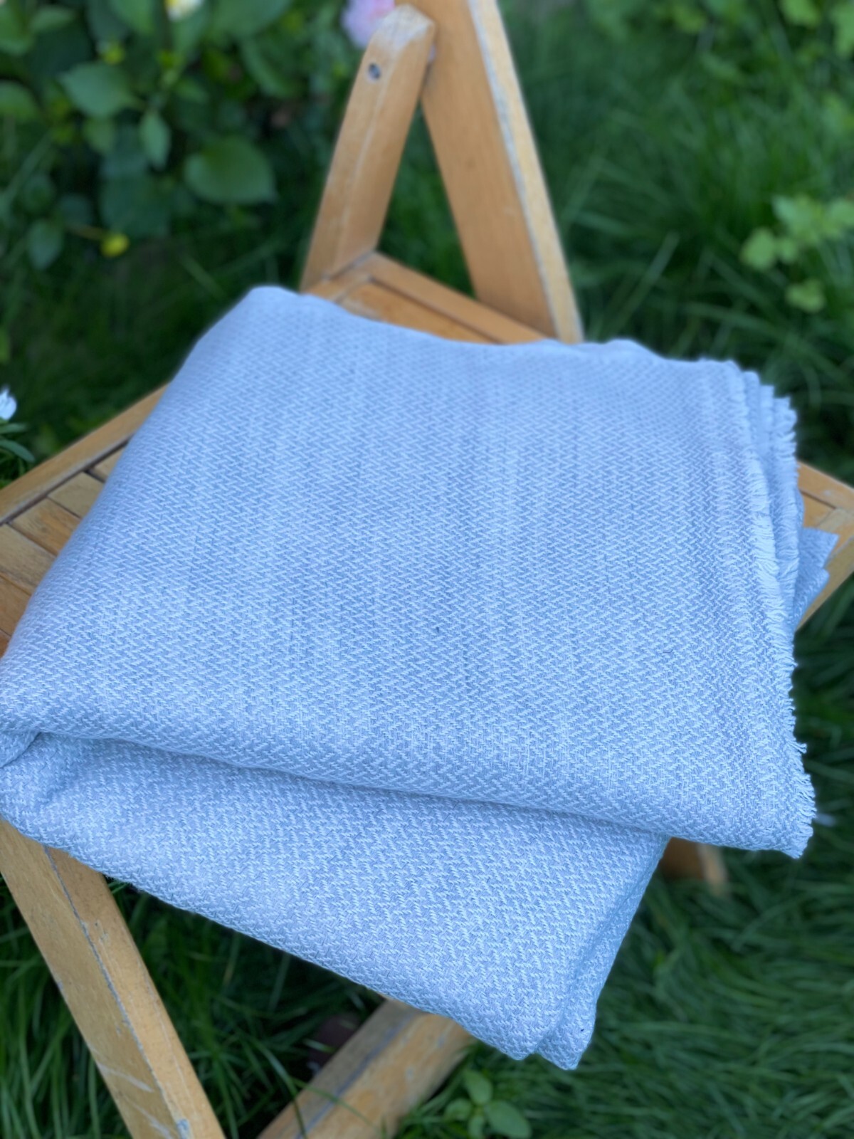 Cashmere Blanket Throw Travel Wrap Handmade NEPAL Home warm grey tick