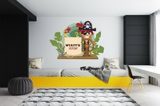 Custom Name Pirate Wall Decal Boy/Girl Room -Mural Wall Decal Sticker For Kids