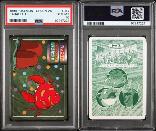 PSA 10 GEM MINT Parasect Vs. Dugtrio Topsun Carddass Vending Pokémon 1998 POP 10 - Picture 4 of 4