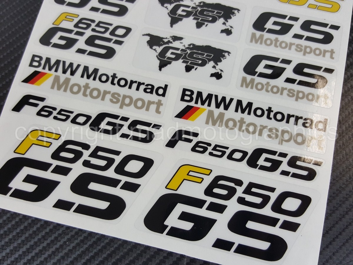 BMW F650GS Motorcycle Decal Sticker Set – Yellow – Quality Vinyl – Made In Germany