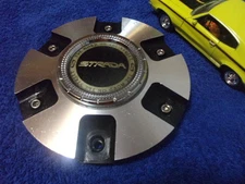 STRADA "The World On The Street" BLACK MACHINED CUSTOM 6-3/4" WHEEL CENTER CAP