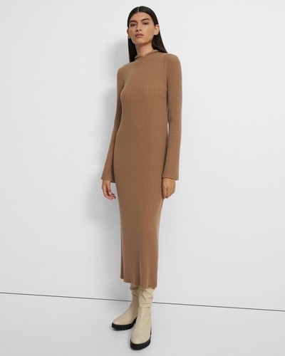 Vestido con Capucha Theory Fieltro Lana Cachemira en Lona Beige Talla Mediana M - Imagen 7 de 9