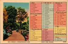 Busy Person's Correspondence Card-Wooded Path-Linen Postcard