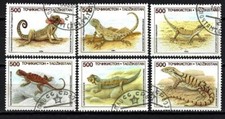 Animaux Reptiles Tadjikistan 1994 (178) Yvert n° 54 à 59 oblitérés