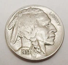 1937 D INDIAN HEAD "BUFFALO" NICKEL AVE CIRCULATED **FREE SHIPPING**
