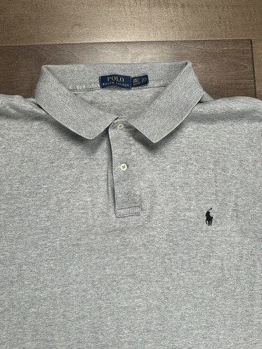 Polo Ralph Lauren Shirt Mens 2XLT Tall Gray Short Sleeve Polo Cotton Casual - Picture 2 of 9
