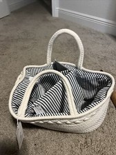 Luxury Little Baby Diaper Caddy Organizer - Large Tote Bag Rope Nursery Storage