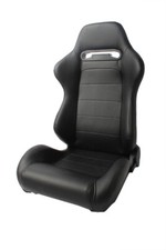 Cipher Auto Black Premium Leatherette Black Stitch Universal Racing Seats Pair