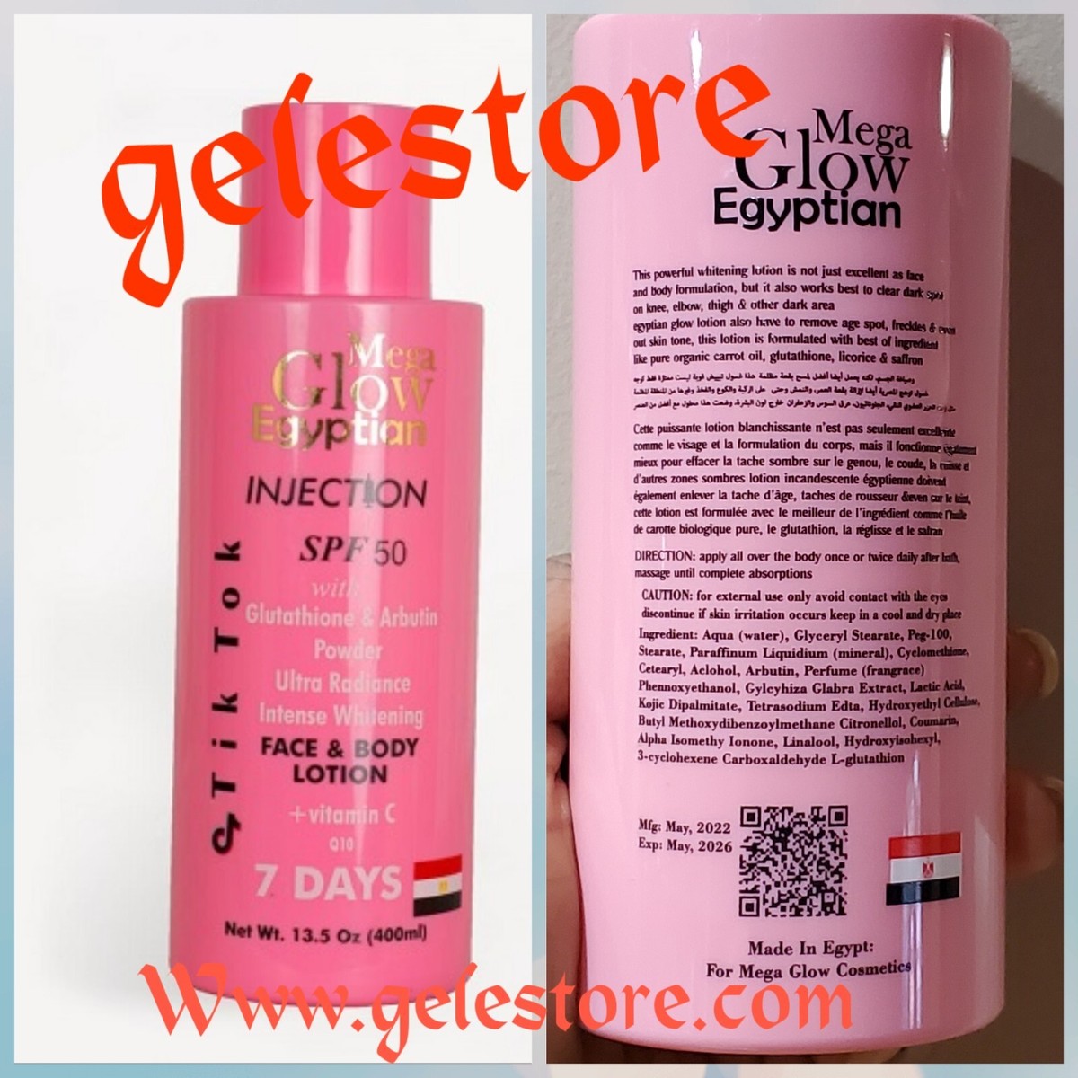 glutathione injection in egypt Mega glow egyptian face & body lotion 400mlx1 super 👌 💯 AUTHENTIC