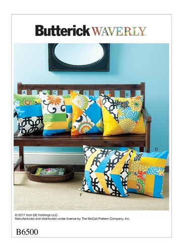Butterick Waverly Pattern Decoration Outdoor/Indoor Pillows Cover 6 Styles B6500 - Imagen 2 de 4