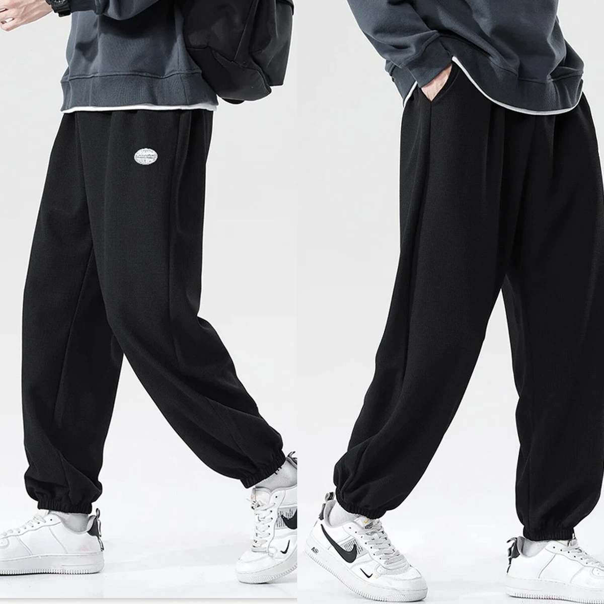 Men's Sweatpants Casual Athletic Wear Ribbed Cuff Drawstring Fitness Jogger  USA